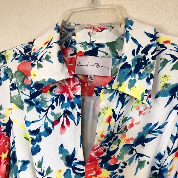 Charles Henry Floral Print Side Slit Maxi Dress size Small - Picture 6 of 13